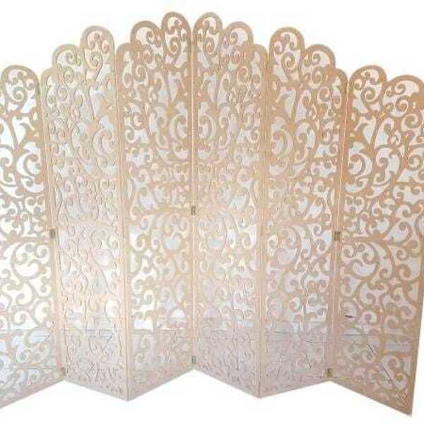 Biombo 6 Folhas 258x180cm Mdf Modelo 21 Cru Vazado