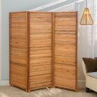 Biombo Decorativo De Madeira 3 Folhas Ripado Sanfonado Madeir