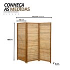 Biombo Decorativo De Madeira 3 Folhas Ripado Sanfonado Madeir