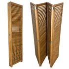 Biombo Decorativo De Madeira 4 Folhas Ripado Sanfonado - Maju