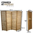 Biombo Decorativo De Madeira 4 Folhas Ripado Sanfonado - Maju