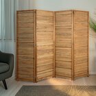 Biombo Decorativo De Madeira 4 Folhas Ripado Sanfonado - Maju