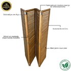Biombo Decorativo De Madeira 4 Folhas Ripado Sanfonado - Maju