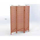 Biombo Decorativo Oliver 3 Folhas Em Madeira Maciça Espresso