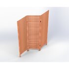 Biombo Ripado Oliver 3 Folhas Em Madeira Maciça Stain Jatobá