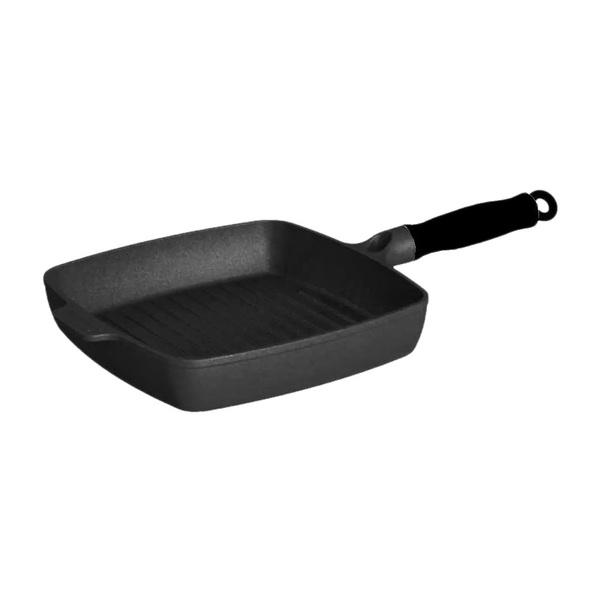 Bistequeira Estriada Com Cabo De Silicone 22x22 Preto