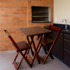 Bistro Com 2 Banquetas Para Bar Dobrável De Madeira Ismalu  I