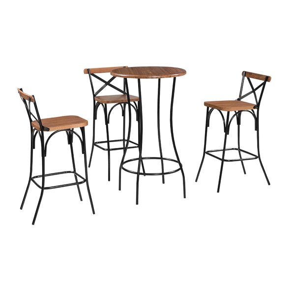 Bistrô Laís Com 3 Banquetas Laís Preto/castanho