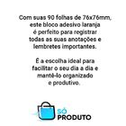 Bloco Adesivo 90 Folhas 76x76mm Laranja