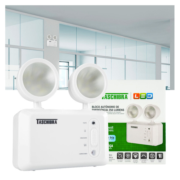 Bloco Autônomo Led Taschibra Farol De Emergência 250 Lúmens Branco Leroy Merlin