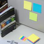 Bloco De Notas Adesivo - 7,6cm X 7,6cm - Azul Fluorescente -