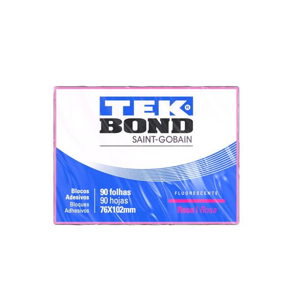 Bloco De Notas Adesivo - Rosa 90 Folhas - Tekbond