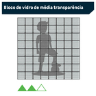 Bloco de Vidro 1 Lado Neutro Incolor 19x19x8cm Seves Glass Block