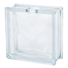 Bloco de Vidro Liso Incolor Furo Redondo 19x19x8cm CasaFina