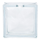 Bloco de Vidro Liso Incolor Furo Redondo 19x19x8cm CasaFina