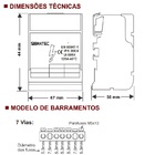 Bloco Distribuição 2 Barramentos 2x7 125a