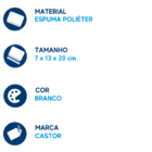Bloco Espuma Branca 7x13x20cm - Castor