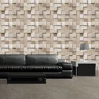 Blocos 3d Bege - Papel De Parede - 200