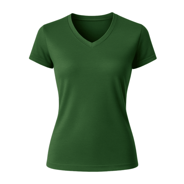 Blusa Camiseta Feminina Baby Look Básica Gola V  P Verde Musgo