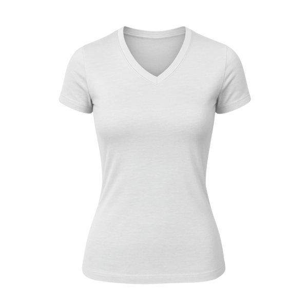Blusa Camiseta Feminina Baby Look Básica Gola V  Xg Branca