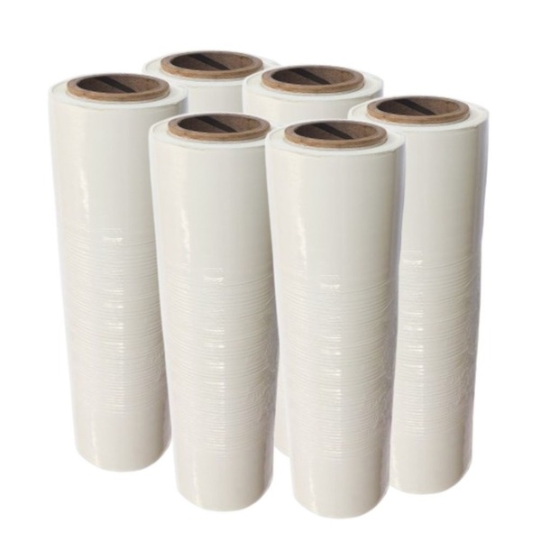 Bobina Filme Stretch Branco Manual 50cm 24kg Kit 6 Bobina