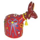 Boi Bumbá M - Escultura em Cerâmica - Família Zé Caboclo Alto