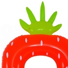 Boia Inflável Circular Morango Para Piscina 101 X 76 Cm