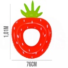 Boia Inflável Circular Morango Para Piscina 101 X 76 Cm