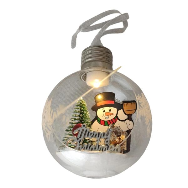 Bola Arvore De Natal Led Natalino Papai Noel Boneco De Neve E