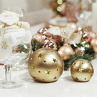 Bola de Natal de Mineral Ouro 7x8x8cm Cromus