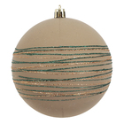 Bola de Natal para Árvore Plástico Bege 10x10x10cm Cromus