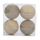 Bola de Natal para Árvore Plástico Bege 10x10x10cm Cromus