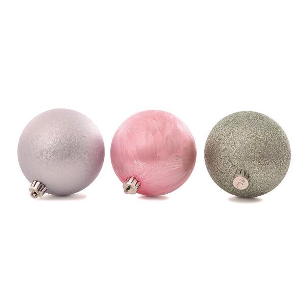 Bola De Natal Pastel Candy Glitter Pt 6 Pcs 8 Cm Decoração Ár