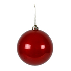 Bola de Natal Plástico Vermelho 15cm Cromus