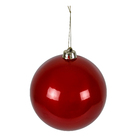 Bola de Natal Plástico Vermelho 15cm Cromus