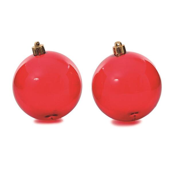 Bola De Natal Transparente Vermelha Pt 6pcs 6cm Decoração Árv
