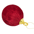 Bola de Natal Vermelha Veludo 8x8x8cm Cromus