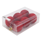 Bola de Natal Vermelha Veludo 8x8x8cm Cromus