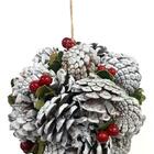 Bola Decorativa Premium Pinhas E Frutos 18cm Decoração De Nat