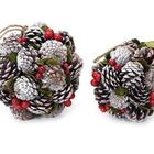Bola Decorativa Premium Pinhas E Frutos 18cm Decoração De Nat