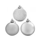 Bola Mista Enfeite Natal 8cm Prata Com 6 Unidades Magizi