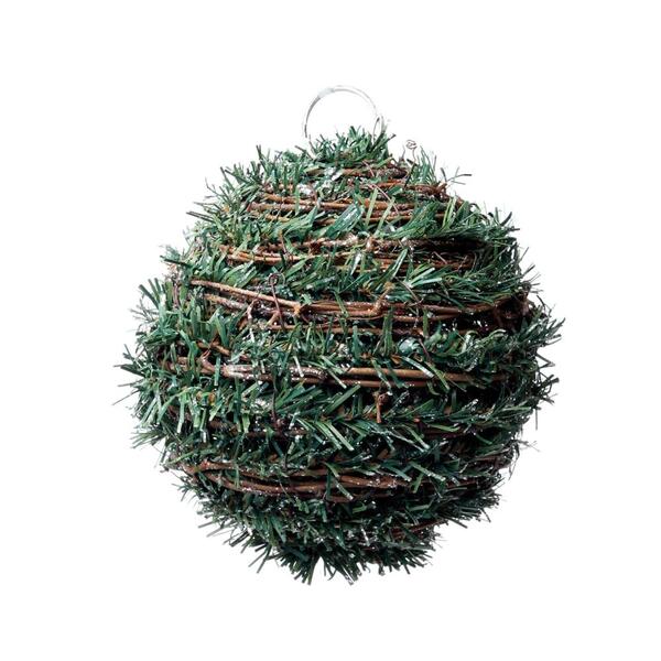 Bola Natalina Verde Em Rattan De 1un 10cm 1716113