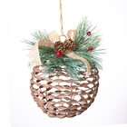 BOLA RATTAN COM LAÇO XADREZ 16CM