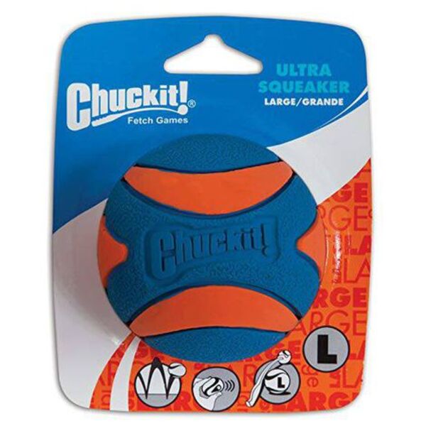 Bola Ultra Squeaker Chuck It Com Apito Resistente Macia - G 1