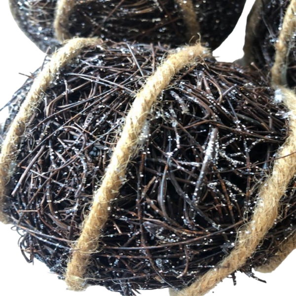 Bolas Natal De Vime 10 Cm 6 Unidades