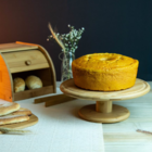 Boleira Base Prato Para Bolo Bambu Com Pé Festa Tyft Yoi 27,5