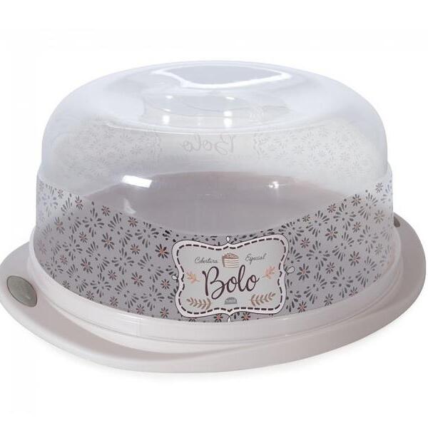 Boleira De Plástico Redonda Com Tampa Retrô