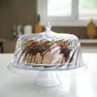 Boleira Porta Bolo Com Cúpula E Pé 25cm Transparente Glassy C