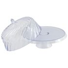 Boleira Porta Bolo Tortas Com Cúpula Bandeja Com Pé - Transpa