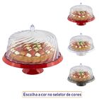 Boleira Porta Bolo Tortas Com Cúpula Bandeja Com Pé - Transpa